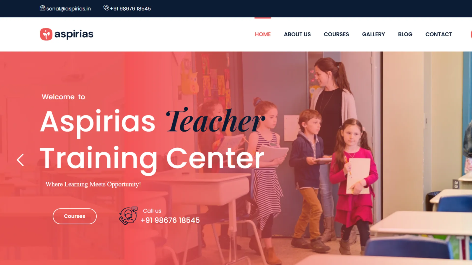 Aspirias Educational Website Development Portfolio